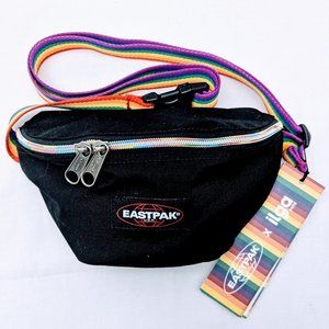 Eastpak Fanny Pack Black w/ Rainbow Belt Springer